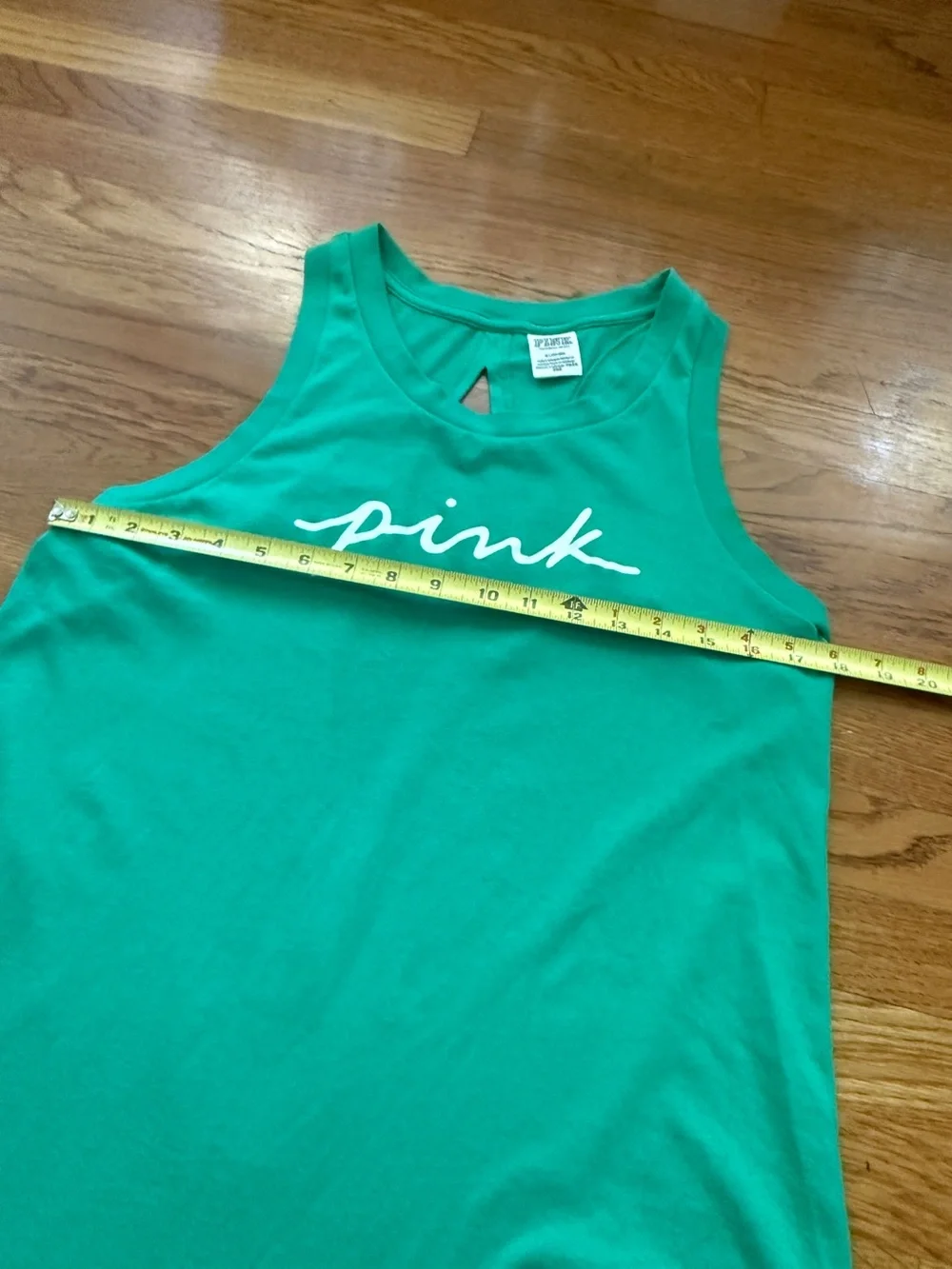 Victorias Secret PINK green open back tank top M - Picture 7 of 7
